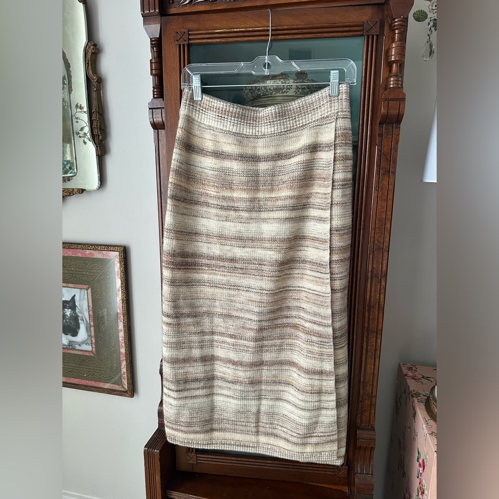 Jcrew Tan Thick Knit Midi Skirt - Small, NWT